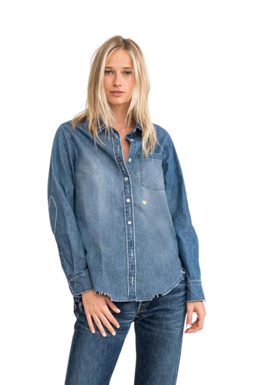 Women Kerri Rosenthal Tops | Kerri Rosenthal Mia Shirt True Denim