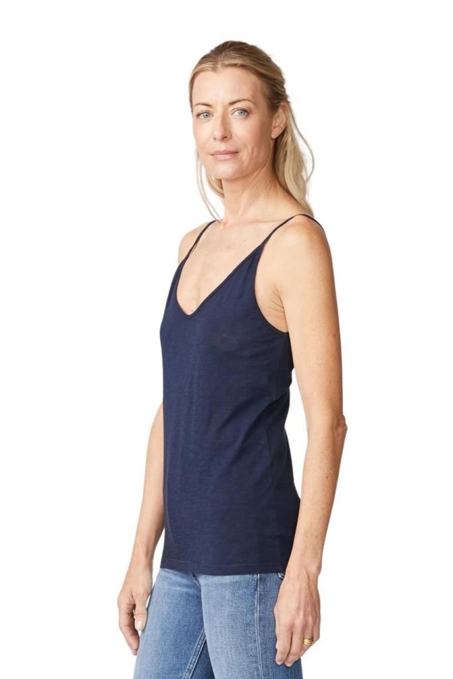 Women Stateside Tanks | Stateside Supima Slub Jersey V-Neck Cami