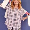 Women Sundry Clothing Long Sleeves | Sundry Clothing Tiny Heart Plaid Shirt