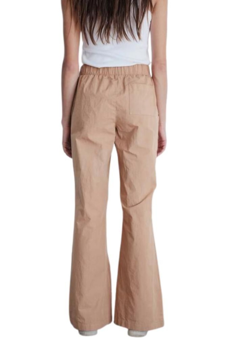 Women Stateside Casual | Stateside Structured Poplin Slit Flare Trouser