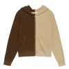 Women Donni Sweatshirts | Donni Duo Zip Up Chocolate/Lychee