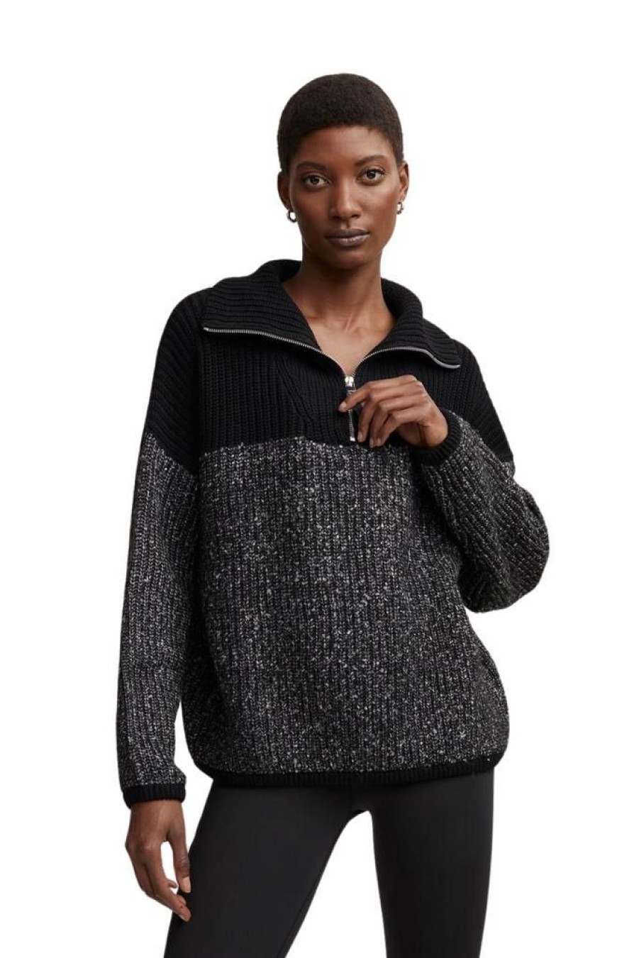 Women Varley Sweaters | Varley Willard Half Zip Knit 2.0