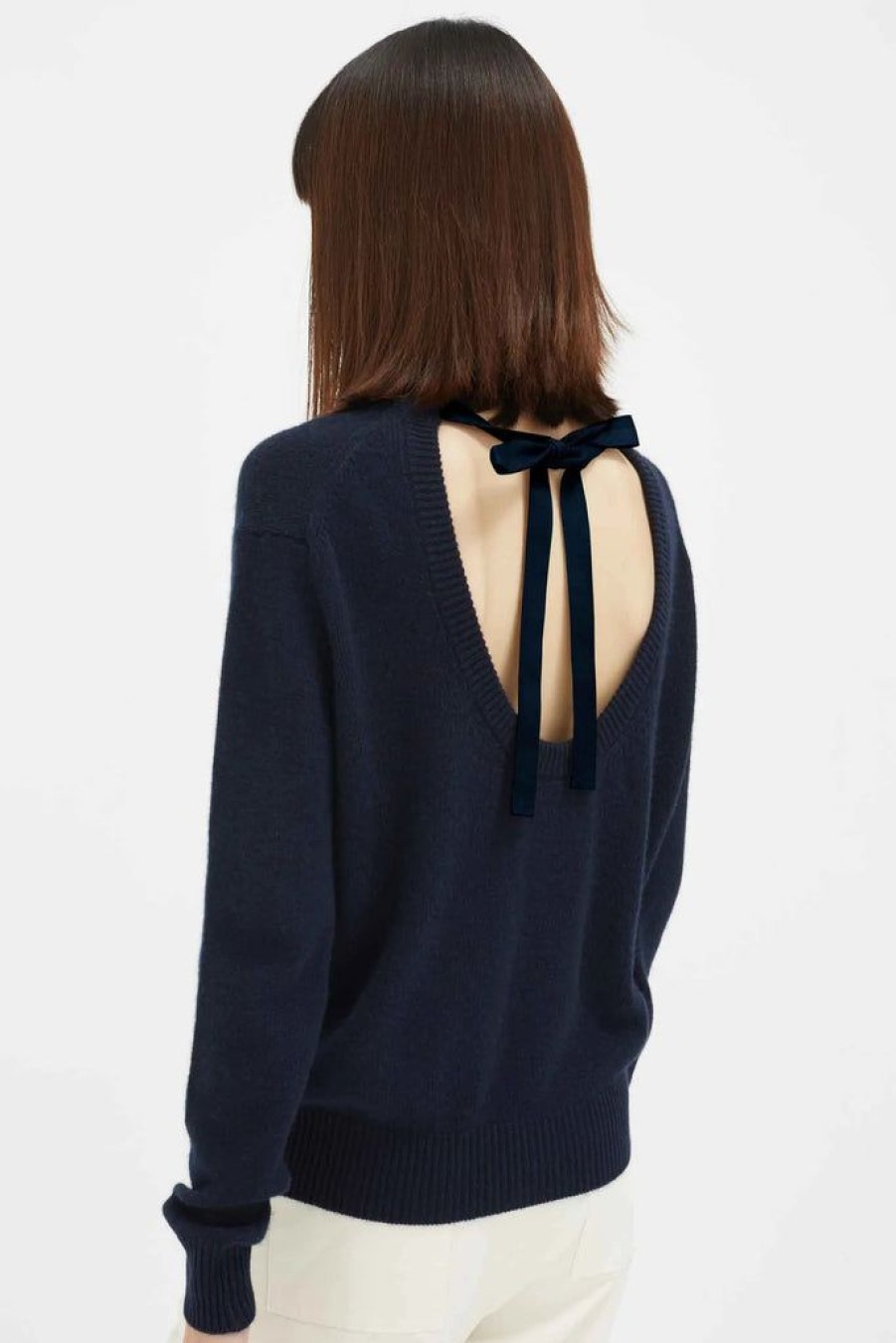 Women Chinti & Parker Casual | Chinti & Parker Open Back Sweater Navy