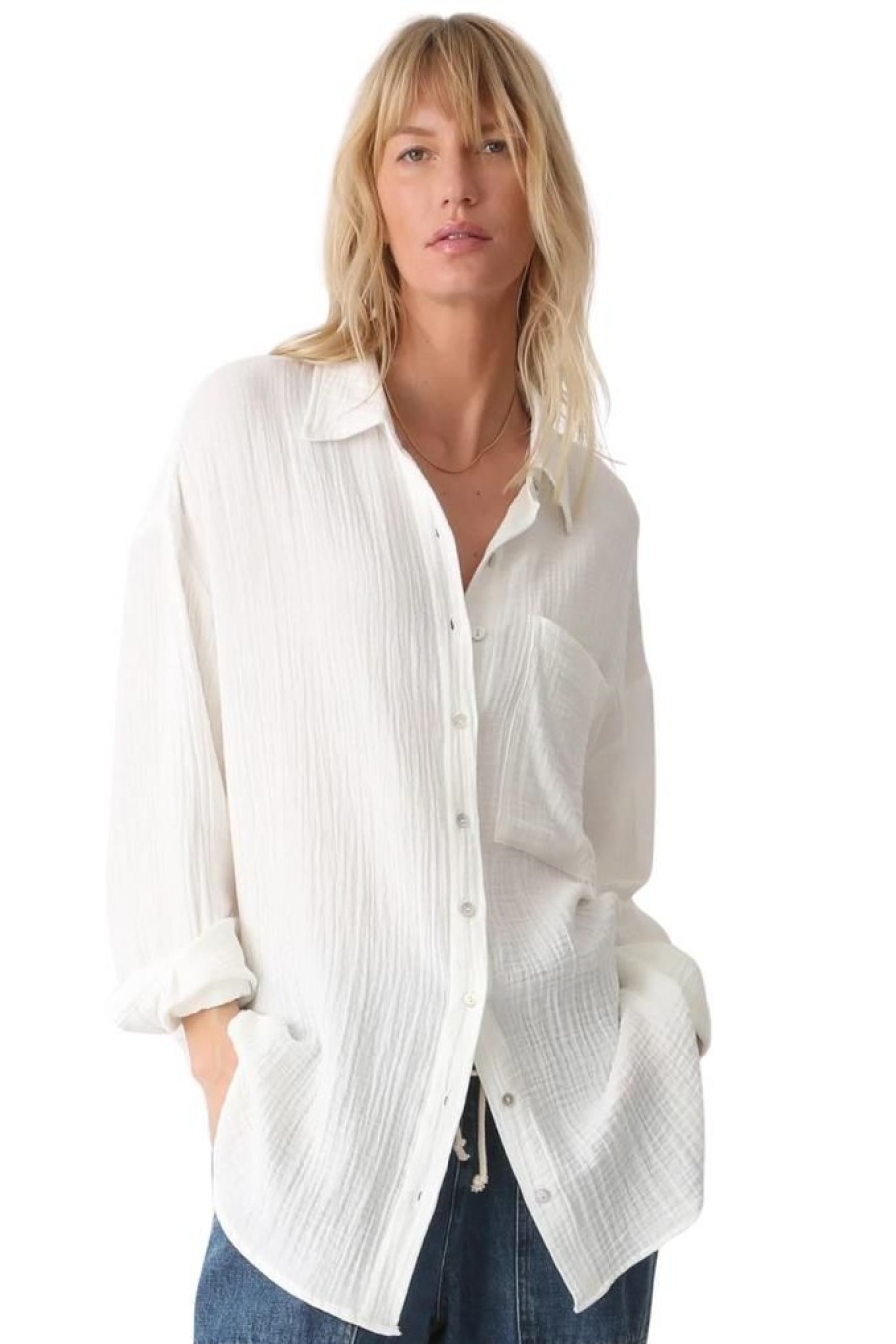 Women Electric & Rose Casual | Electric & Rose Boyfriend Shirt