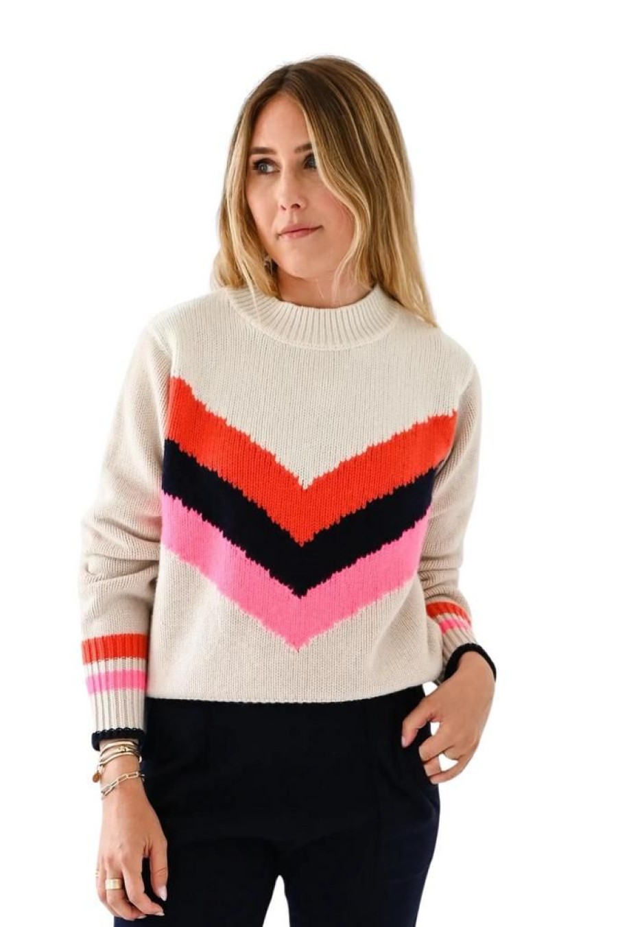 Women Kerri Rosenthal Tops | Kerri Rosenthal Cabin Sweater Chevron