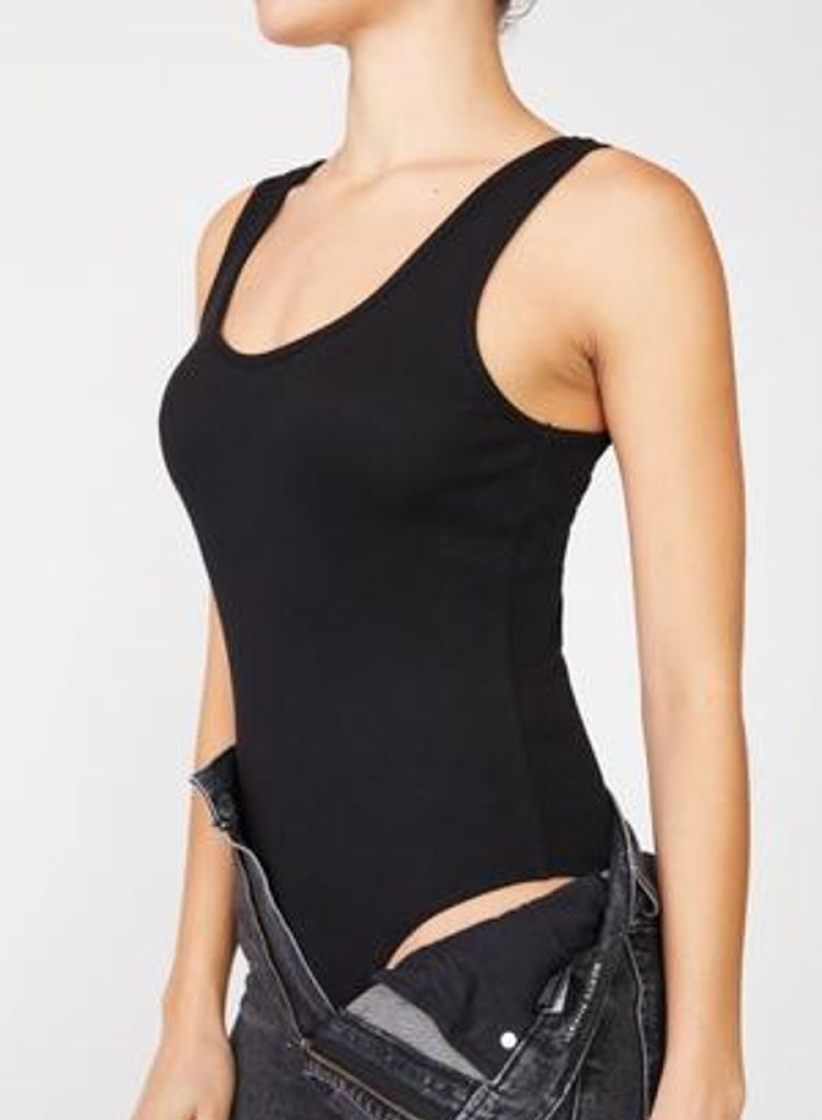 Women Stateside Casual | Stateside 2X1 Rib Double Scoop Bodysuit