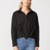 Women Stateside Casual | Stateside Poplin L/S Front Twist Shirt