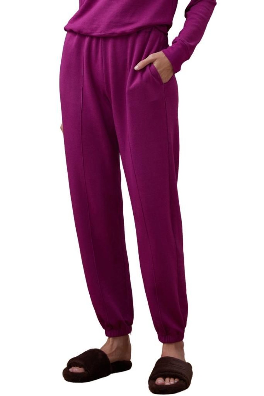 Women Monrow Bottoms | Monrow Baggy Sweats Dragon Fruit