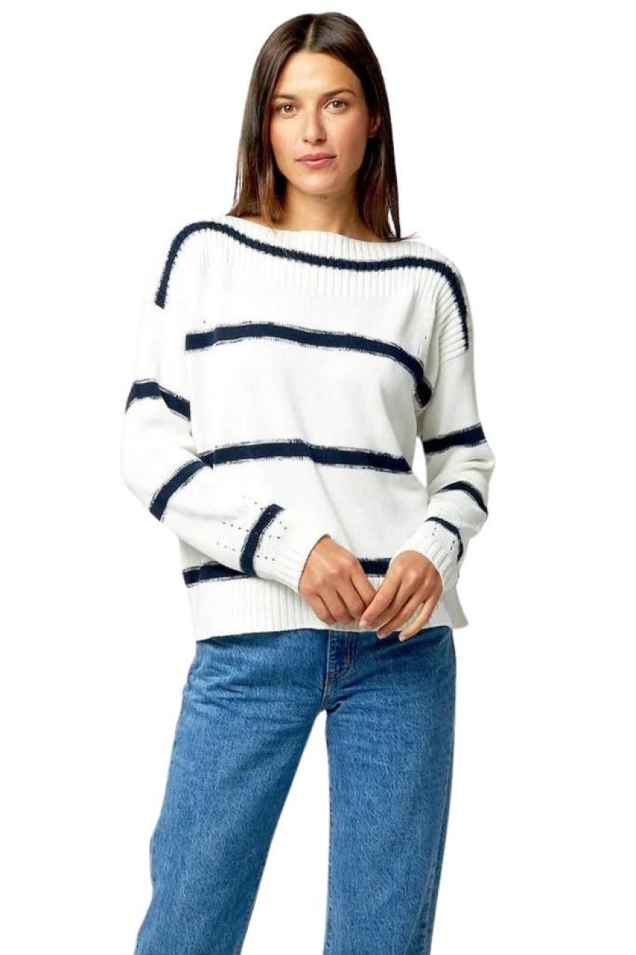 Women Kerri Rosenthal Sweaters | Kerri Rosenthal Kaia Stripe Sweater