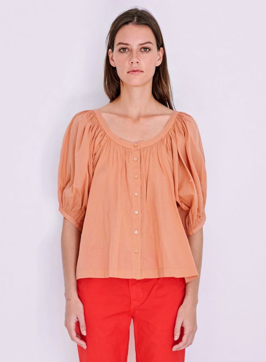 Women Sundry Clothing Tops | Sundry Clothing Puff Sleeve Blouse Clay