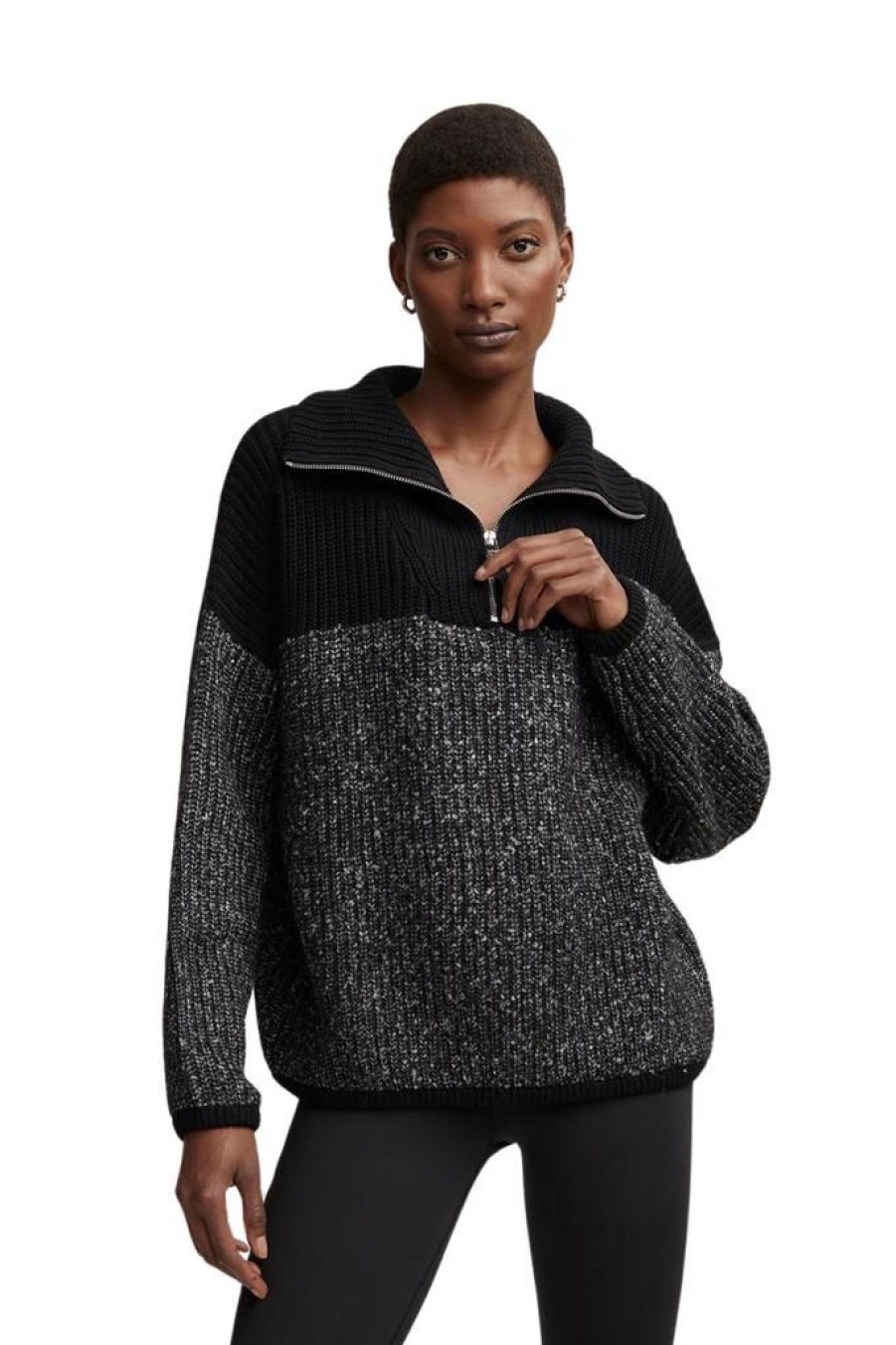 Women Varley Casual | Varley Willard Half Zip Knit 2.0