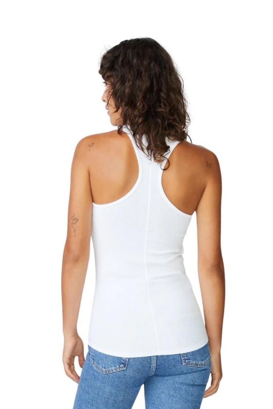 Women Stateside Tanks | Stateside 2X1 Rib Racerback Tank White