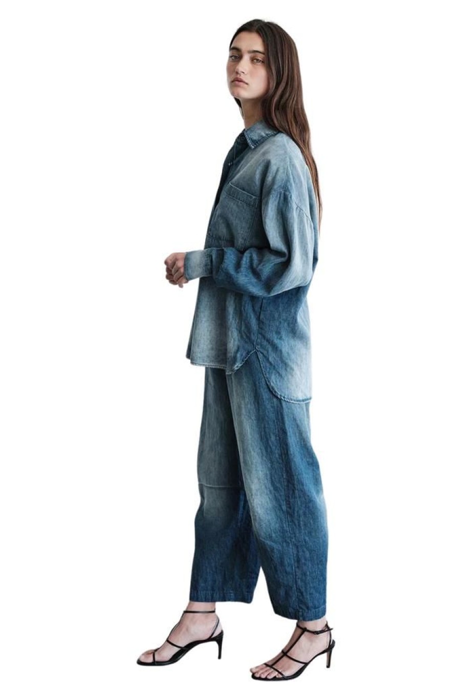 Women Stateside Casual | Stateside Stonewashed Chambray Oversized Shirt