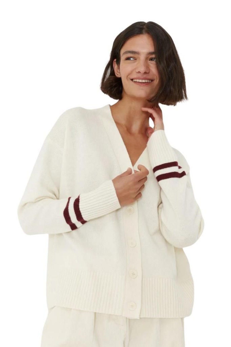 Women Chinti & Parker Tops | Chinti & Parker Varsity Cardigan