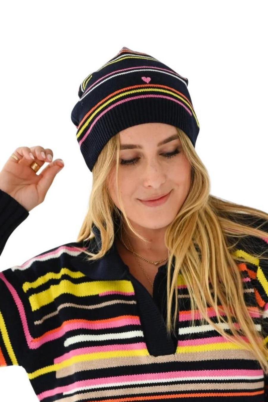 Women Kerri Rosenthal Hats | Kerri Rosenthal Beanie Hat Edited Stripe