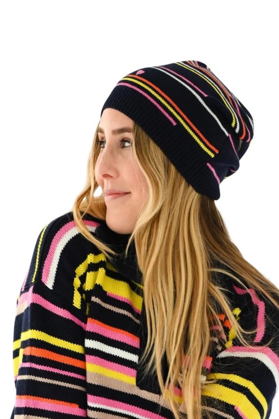 Women Kerri Rosenthal Hats | Kerri Rosenthal Beanie Hat Edited Stripe