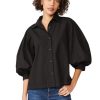 Women Stateside Tops | Stateside Heavy Poplin Puff Sleeve Shirt