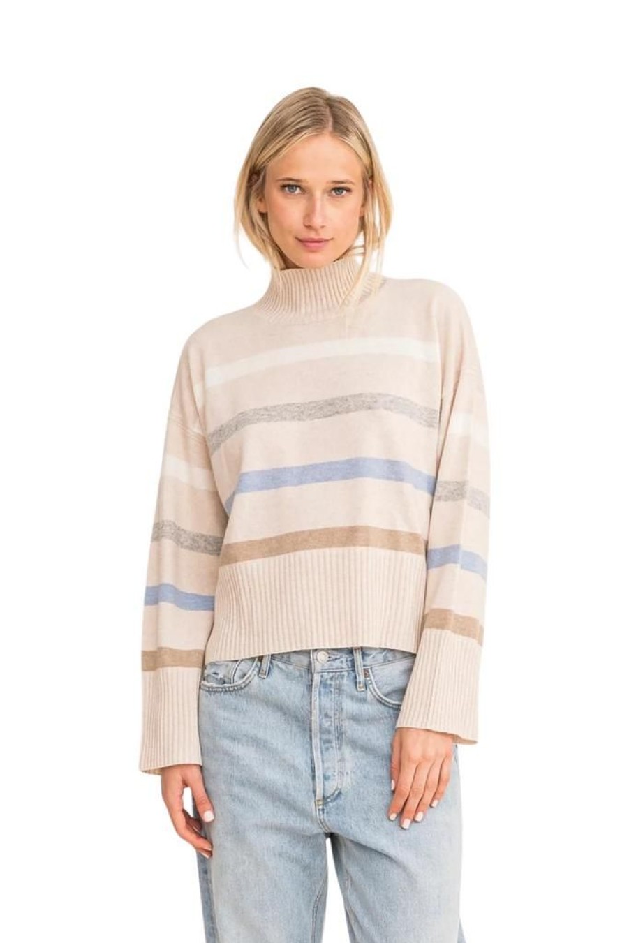 Women Kerri Rosenthal Casual | Kerri Rosenthal New Marlow Mock Neck Striped