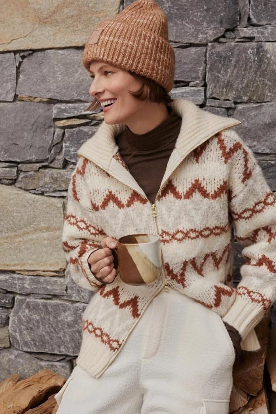 Women Varley Tops | Varley Brooke Fairisle Knit Jacket