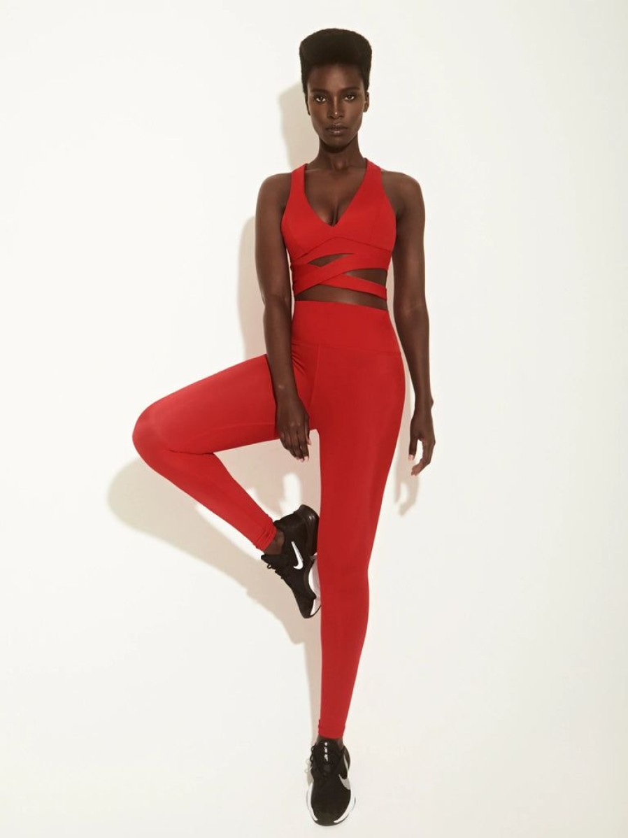 Women Lanston Sport Leggings | Lanston Sport Row High Waisted Legging Red