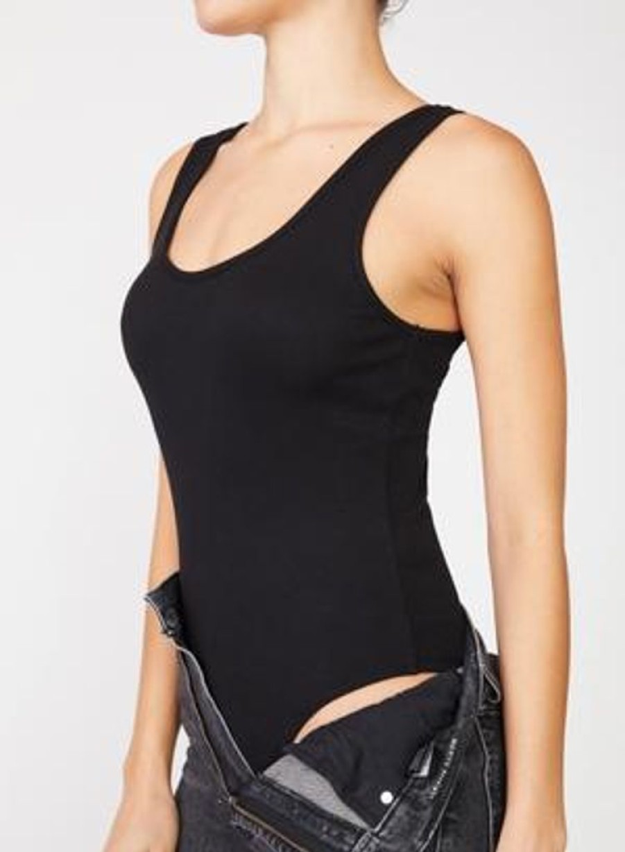 Women Stateside Tanks | Stateside 2X1 Rib Double Scoop Bodysuit