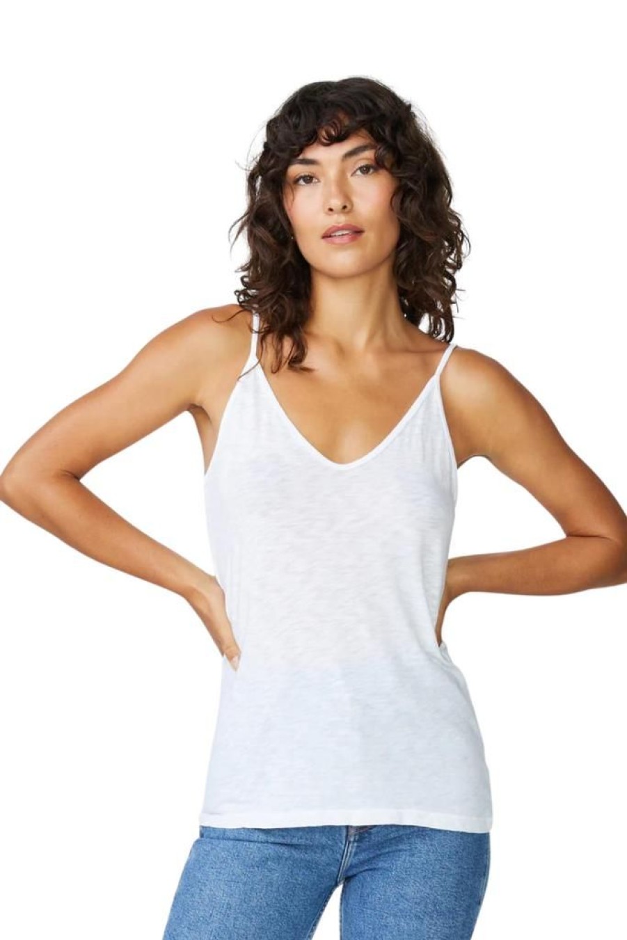 Women Stateside Tanks | Stateside Supima Slub Jersey V-Neck Cami