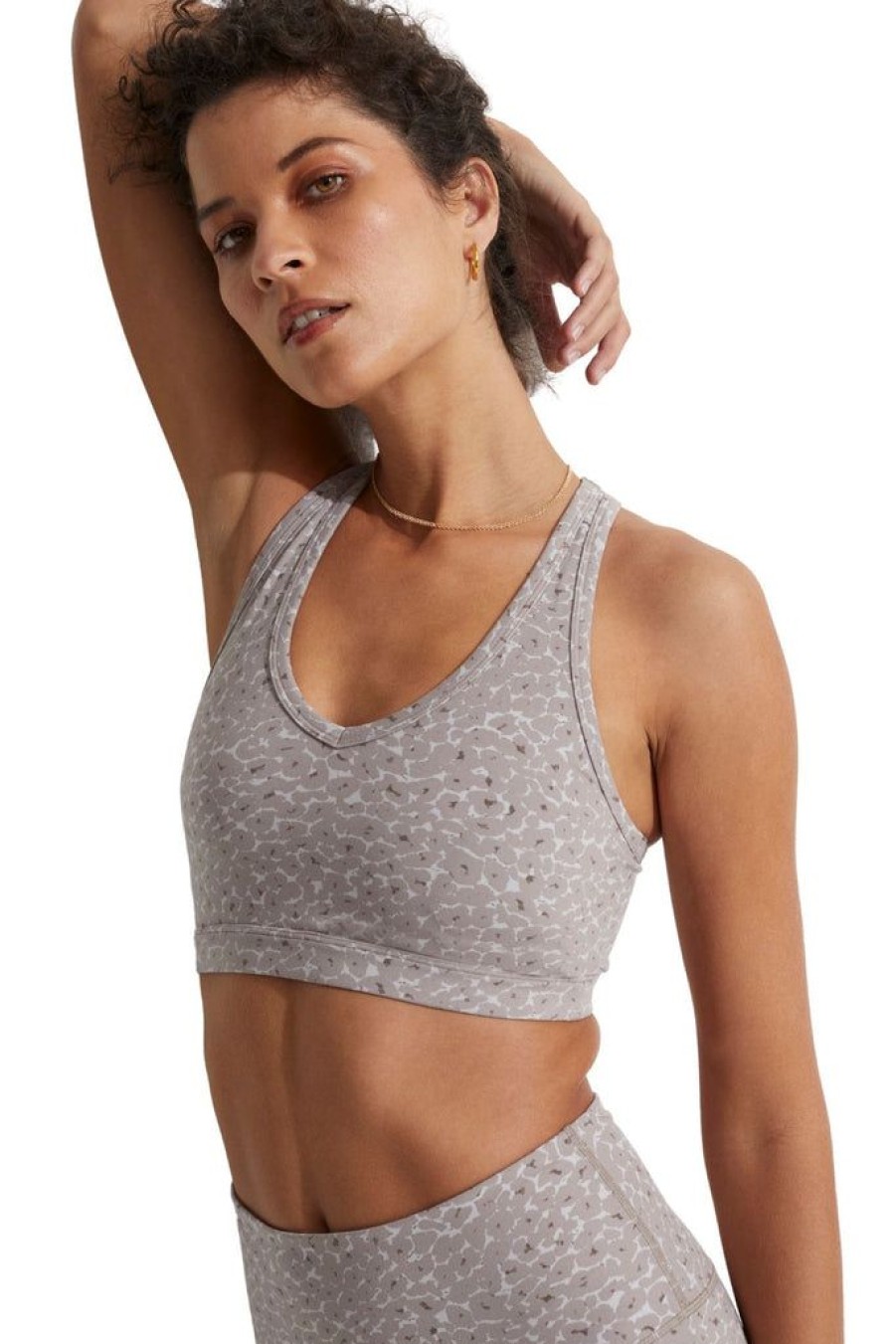 Women Varley Bras | Varley Lets Move Park Bra Taupe Cluster Leopard