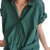 Women Stateside Tops | Stateside Poplin Short Sleeve Front Twist Shirt