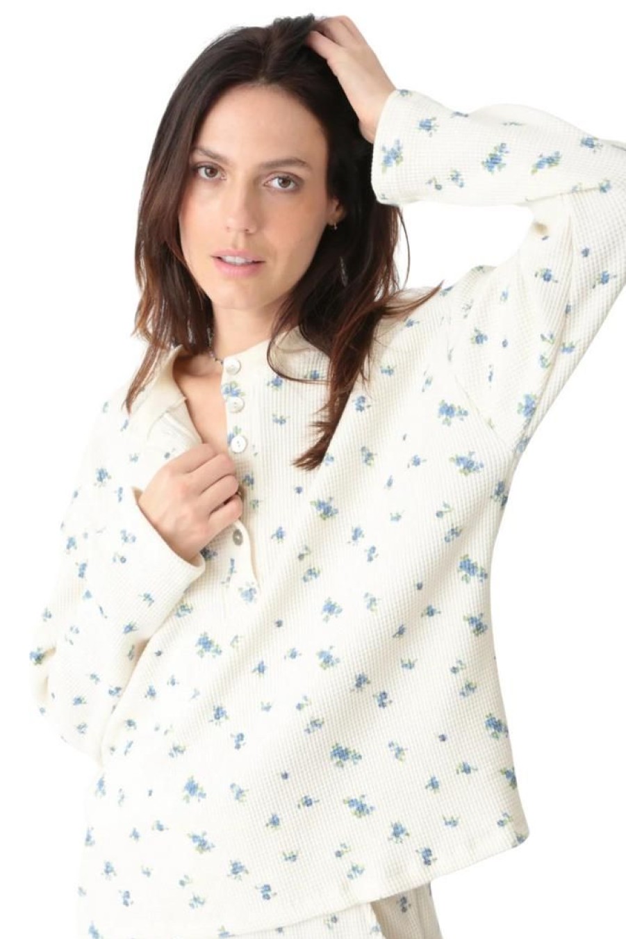 Women Electric & Rose Sweats | Electric & Rose Kate Henley Sweatshirt-Ditsy Floral