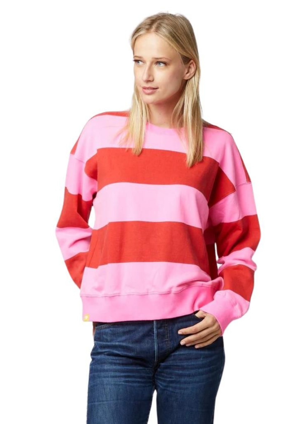 Women Kerri Rosenthal Sweatshirts | Kerri Rosenthal Boyfriend Stripes Sweatshirt