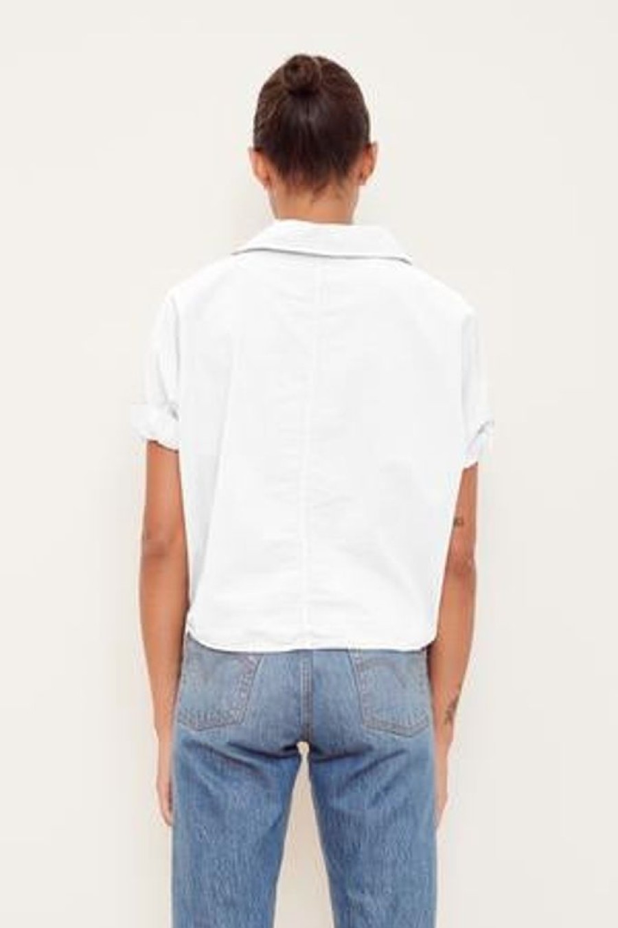 Props Stateside | Stateside Poplin Short Sleeve Front Twist Shirt