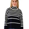 Women Kerri Rosenthal Sweaters | Kerri Rosenthal Marlow Sweater Stripe On Stripe