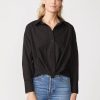 Women Stateside Tops | Stateside Poplin L/S Front Twist Shirt